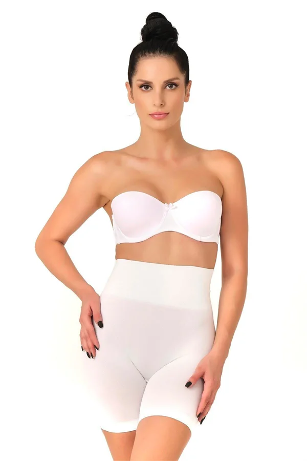 Beyaz Düşük Bel Double Pantalon Korse
