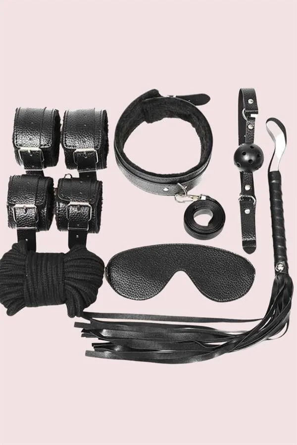 Arias Closet Kol Bacak İp Maske Kelepce Ağız Topu Kople Deri Set