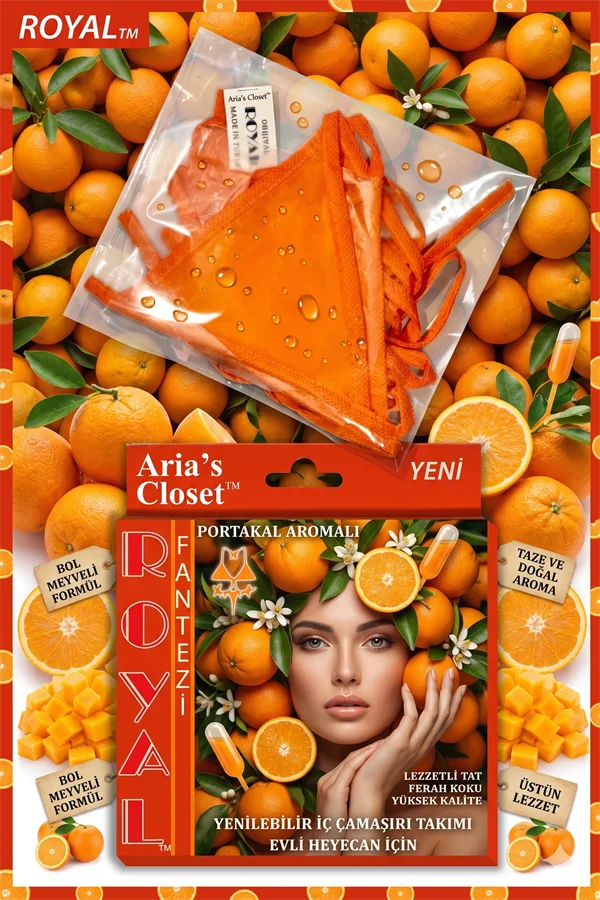 Arias Closet Fantezi Tüketilebilen Yenilebilir Portakal Aromalı İç Çamaşırı Takımı