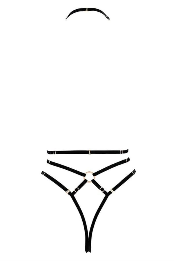 Arias Closet Göğüs Detaylı Fantezi Siyah Harness