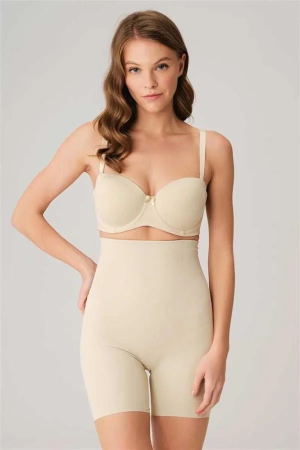 Arias Closet Mikro Kumaş Beli Yapıştırma Paçaları Silikon Bantlı Paçalı Sıkı Şort Korse