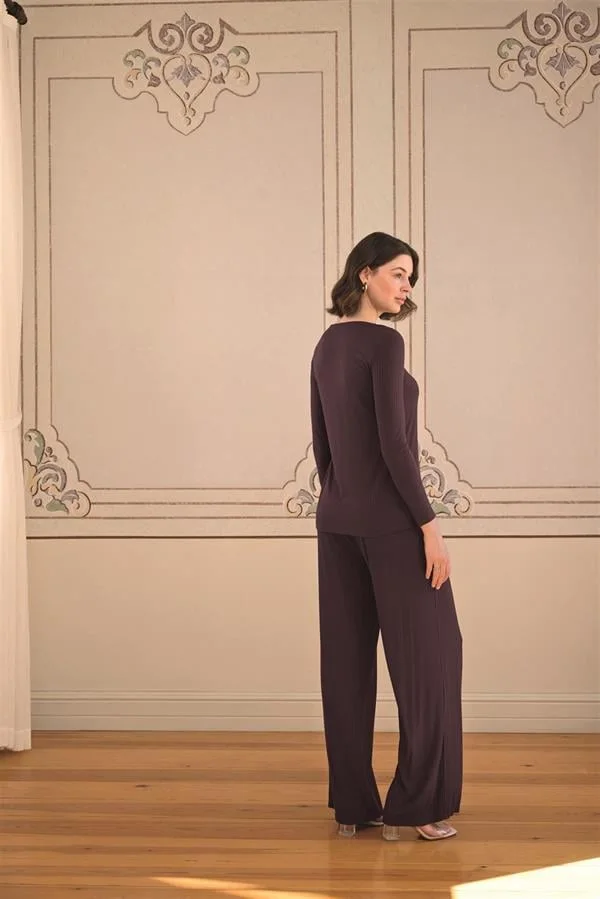 Arias Closet Uzun Kollu ve Dantelli Pijama Takımı