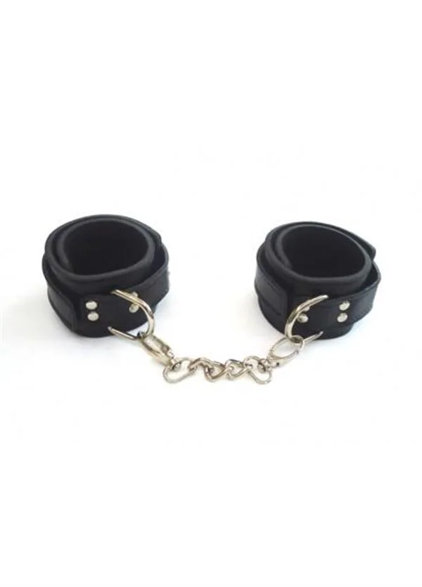 Şık Tasarım Zincir Tasma ve Siyah Kelepçe Harness Set