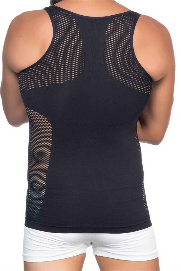 Siyah Seamless Fileli Erkek Korse Atlet