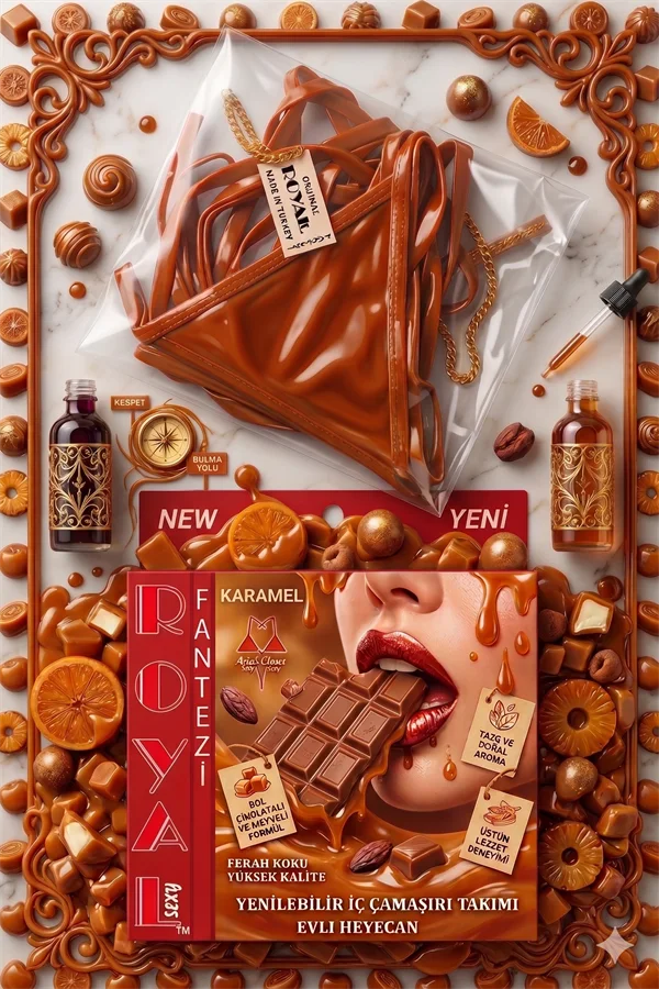 Arias Closet Fantezi Tüketilebilen Yenilebilir Karamel Aromalı İç Çamaşırı Takımı