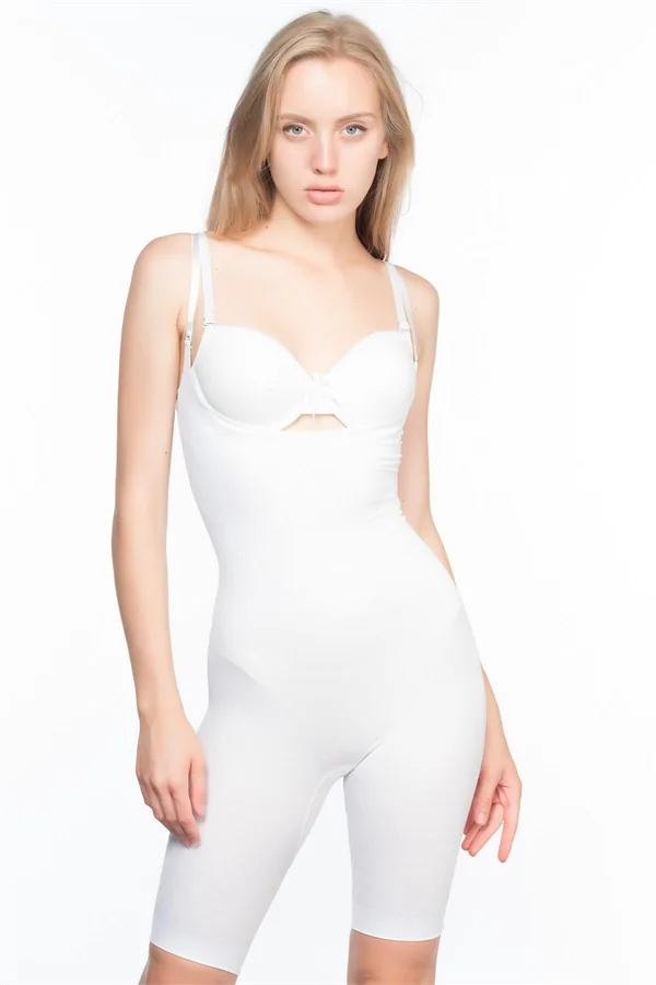 Arias Closet Beyaz MI Emay 2013 Göğsü Açık Paçalı Boy Korse
