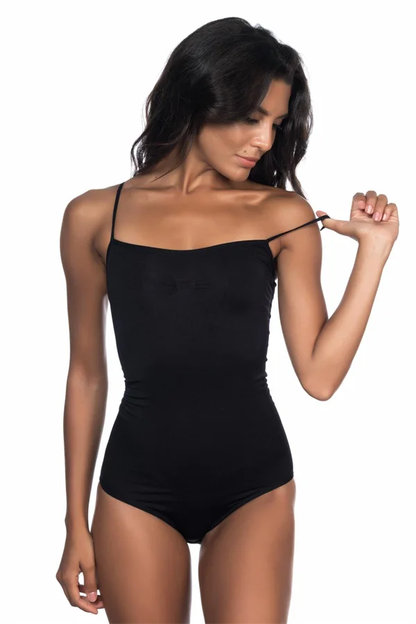 Arias Closet Siyah MI Emay 1923 Soft İp Askılı Çıtçıtlı Body