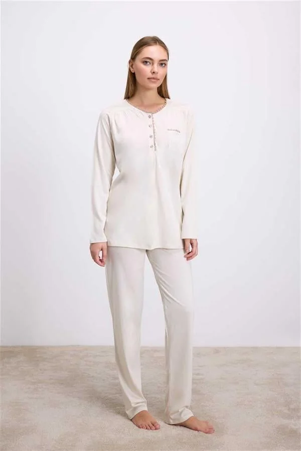 Arias Closet Uzun Kollu T-Shirt ve Pantolon Pijama Takım