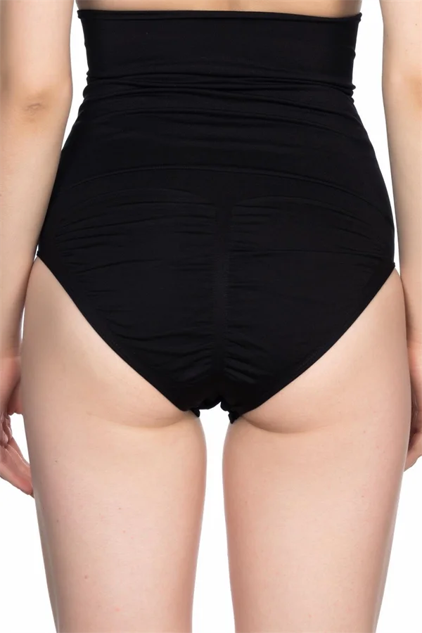 Siyah Double Yüksek Bel Çıtçıtlı Slip Korse