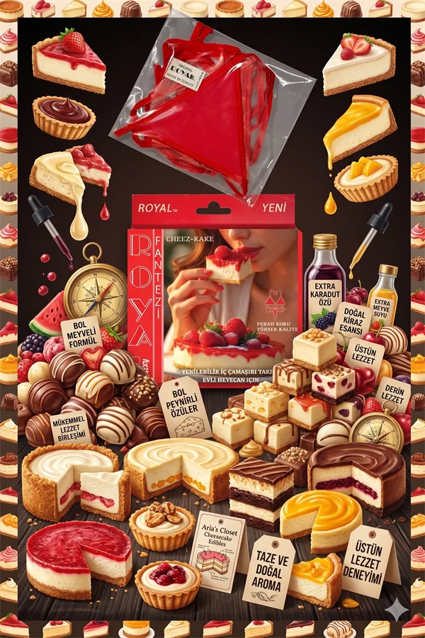 Arias Closet Fantezi Tüketilebilen Yenilebilir Cheesecake Aromalı İç Çamaşırı Takımı