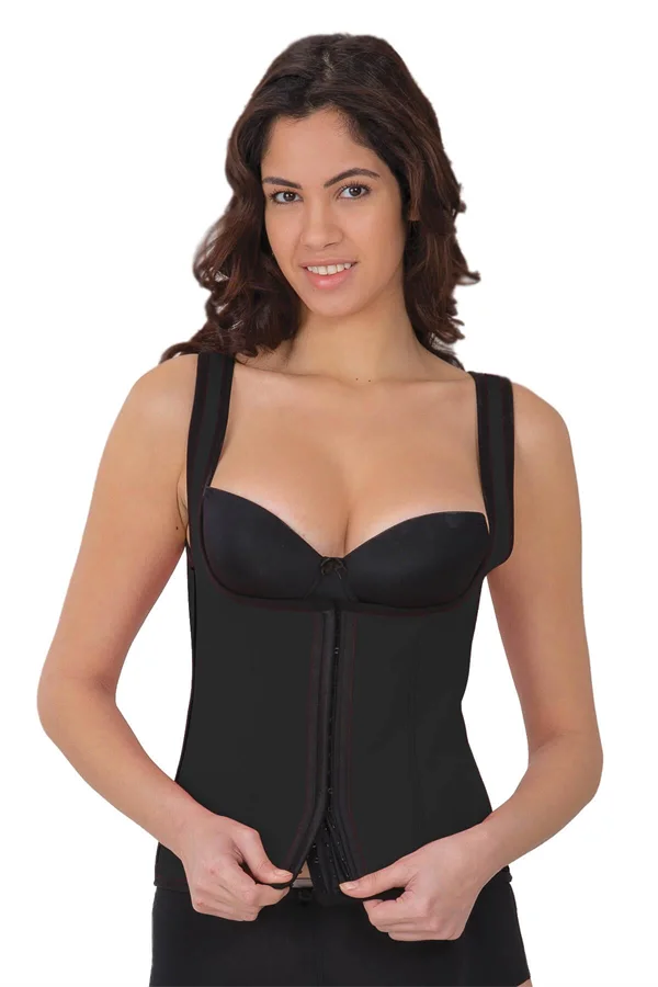 Arias Closet Siyah MI 9173 Terletici Agraflı Göğsü Açık Atlet Korse