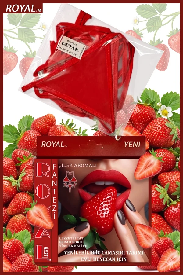 Arias Closet Fantezi Tüketilebilen Yenilebilir Çilek Aromalı İç Çamaşırı Takımı