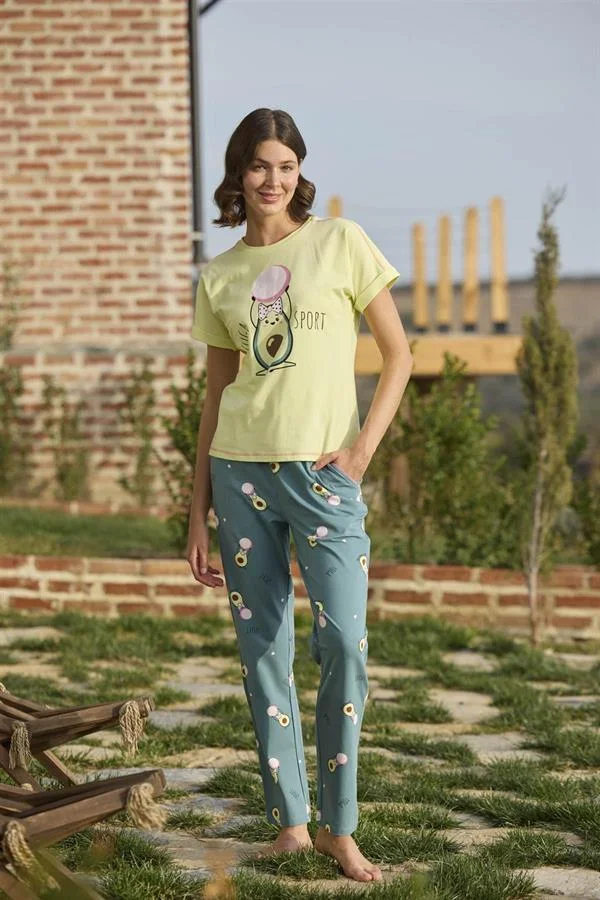 Arias Closet Desenli ve Baskılı "Yoga Sport" Pijama Takımı