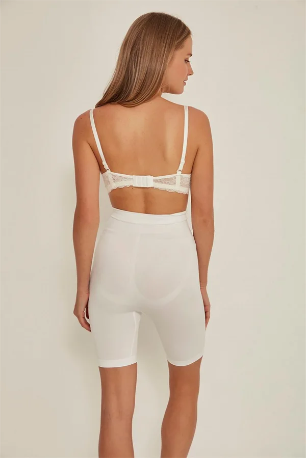 Arias Closet Beyaz MI Emay 3005 Soft Uzun Paçalı Boxer Korse