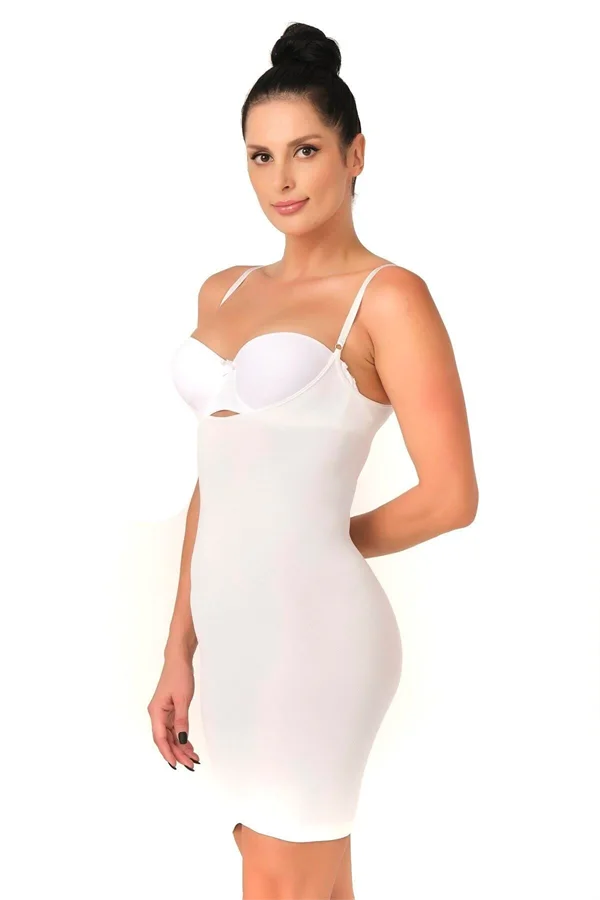Arias Closet Beyaz MI Emay 5060 Göğsü Açık Elbise Korse