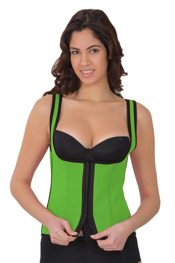 Arias Closet Yeşil MI 9173 Terletici Agraflı Göğsü Açık Atlet Korse