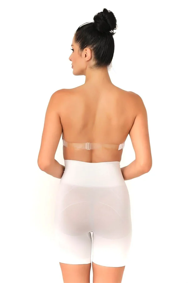 Beyaz Düşük Bel Double Pantalon Korse