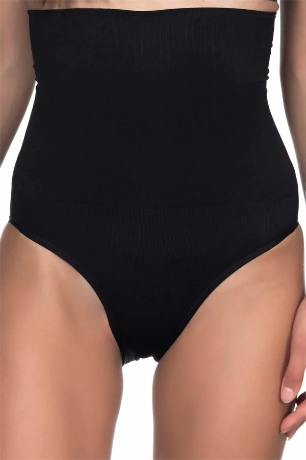 Siyah Yüksek Bel Double Slip Korse