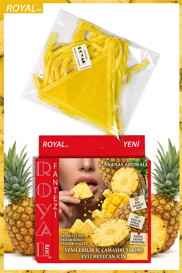 Arias Closet Fantezi Tüketilebilen Yenilebilir Ananas Aromalı İç Çamaşırı Takımı
