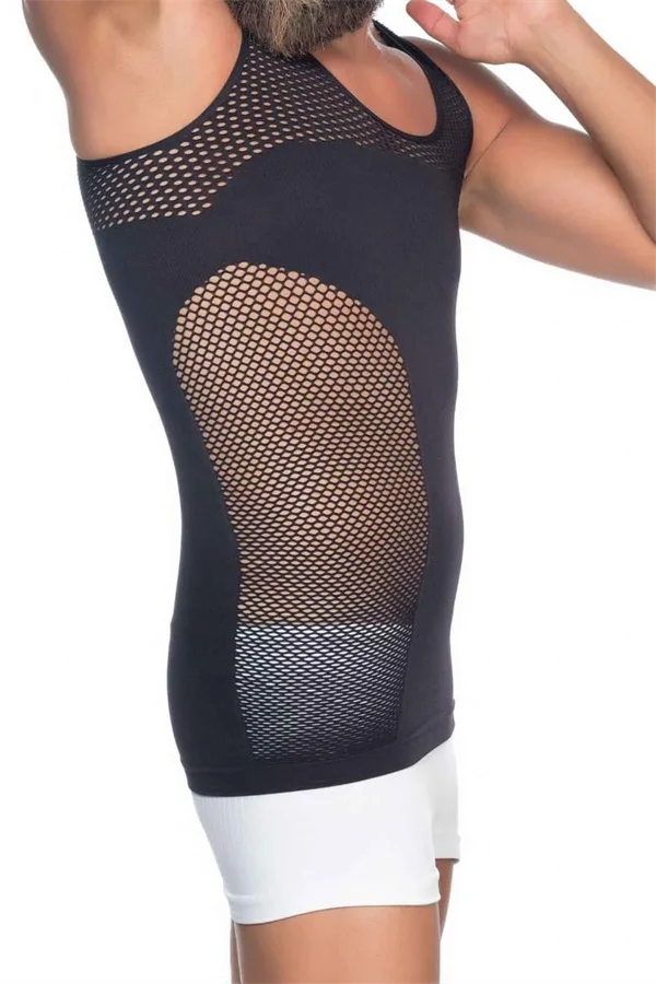 Siyah Seamless Fileli Erkek Korse Atlet